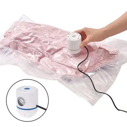 Vacuum Compression Bag Electric Pump Suction Pump Mini Vacuum Sealer Machine Space Saver for Clothes Food Organizer Ai-TechWorld 