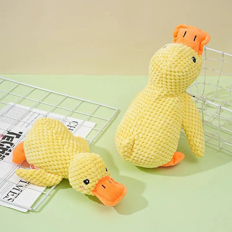 Plush Companion Sleeping Duck Dog Toys for Small Large Dogs Bite Resistant Teeth Grinding Sound Relief Duck Sound Toy Ai-TechWorld 