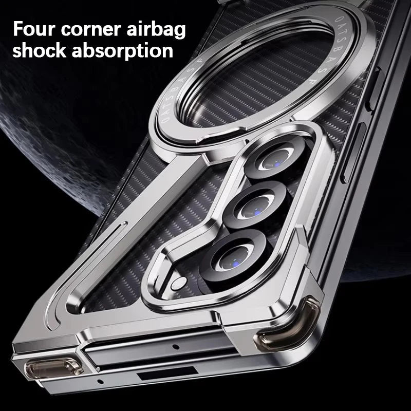 For Samsung Z Fold 7 6 5 Aluminum Alloy Frame 360° Magnetic Holder Magsafe Case For Galaxy Z Fold 6 Metal Frameless Bumper Cover Ai-TechWorld 
