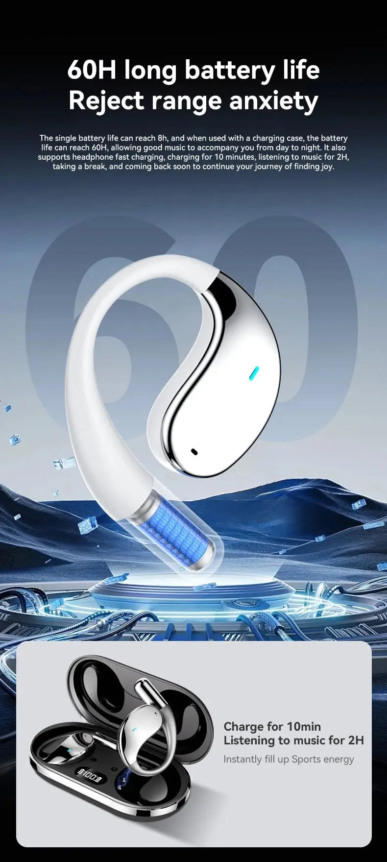 MZYMI Q39 AI Translation Wireless Earphone TWS Ear Hook Sport Running Bluetooth Headset ENC Noise Cancelling Headphone With Mic Ai-TechWorld 