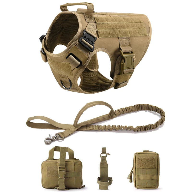 Tactical Military Vest Pet German Shepherd Golden Retriever Tactical  Training Dog Harness and Leash Set For All Breeds Dogs Ai-TechWorld 