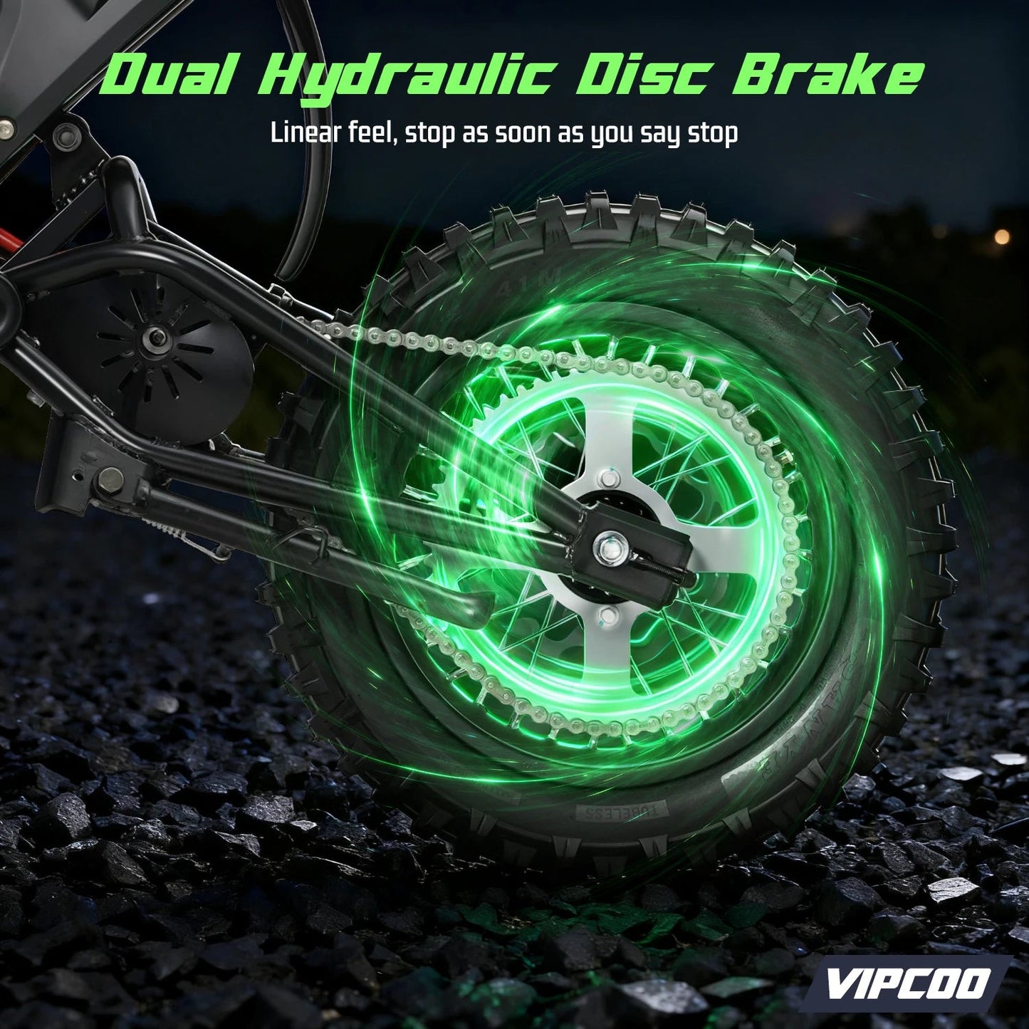 VIPCOO H3 Electric Motorcycle 3500W Motor 48V23AH Battery 63KM/H Max Speed 40-70KM Range Hydraulic Brakes Electric Mountain Bike Ai-TechWorld 