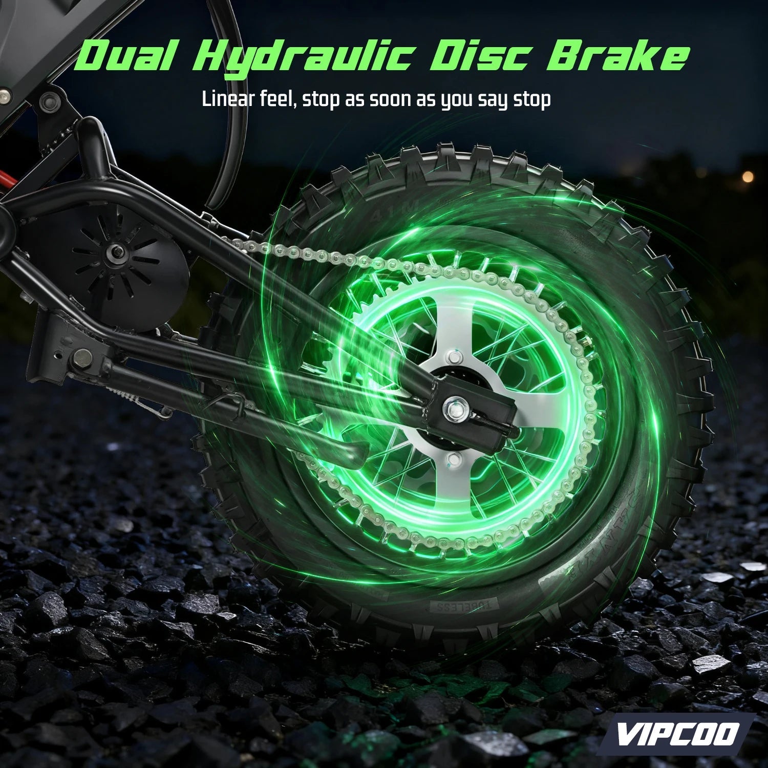 VIPCOO H3 Electric Motorcycle 3500W Motor 48V23AH Battery 63KM/H Max Speed 40-70KM Range Hydraulic Brakes Electric Mountain Bike Ai-TechWorld 