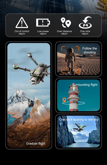 GT6 Professional Drone Long Range Flight Battery Quadcopter 4K HD Wifi Dron Aerial Photography Obstacle Avoidance Aircraft Ai-TechWorld 