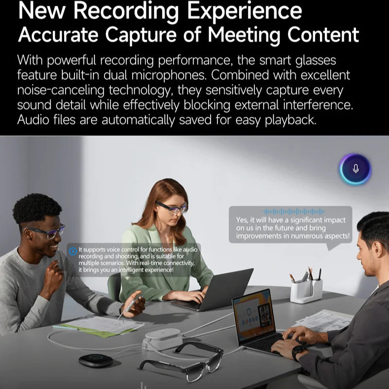 Xiaomi Mijia 4K HD Color Changing AI Smart Glasses 800W Pixel Camera Bluetooth Call Voice Assistant Control Smart Sports Glasses Ai-TechWorld 