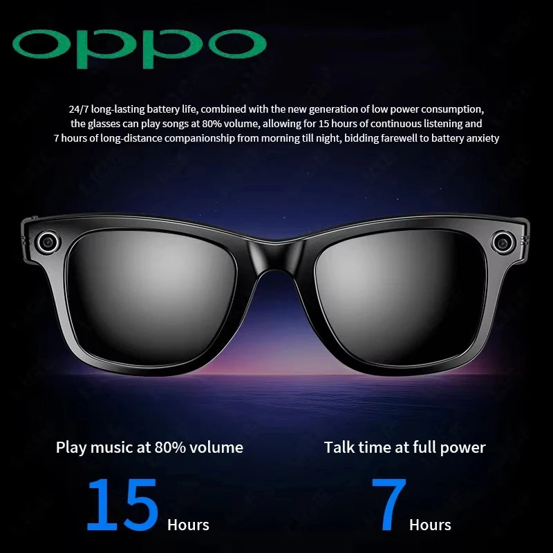 OPPO AI Smart Glasses Ultra Clear Camera Shootingand Recording Touch Sport Sunglasses Bluetooth Call Video Music Player Ai-TechWorld 
