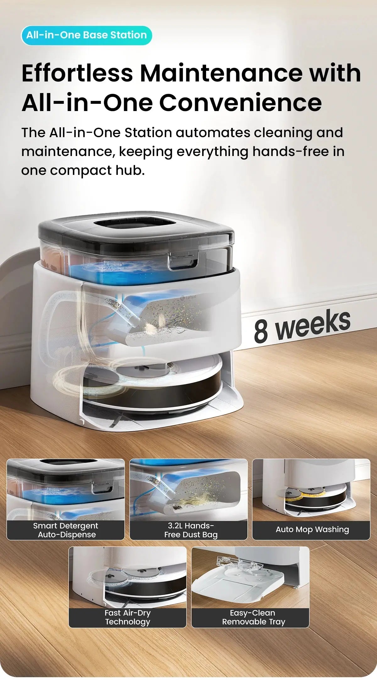 LEFANT M3 M3L Robot Vacuum Cleaner with Mapping, 12000Pa Suction Ai-TechWorld 