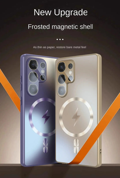 Ultra-thin AG Matte Magnetic For Magsafe Case For Samsung Galaxy S25 S24 S23 Ultra Plus Glass Lens Protector Shockproof Cover Ai-TechWorld 