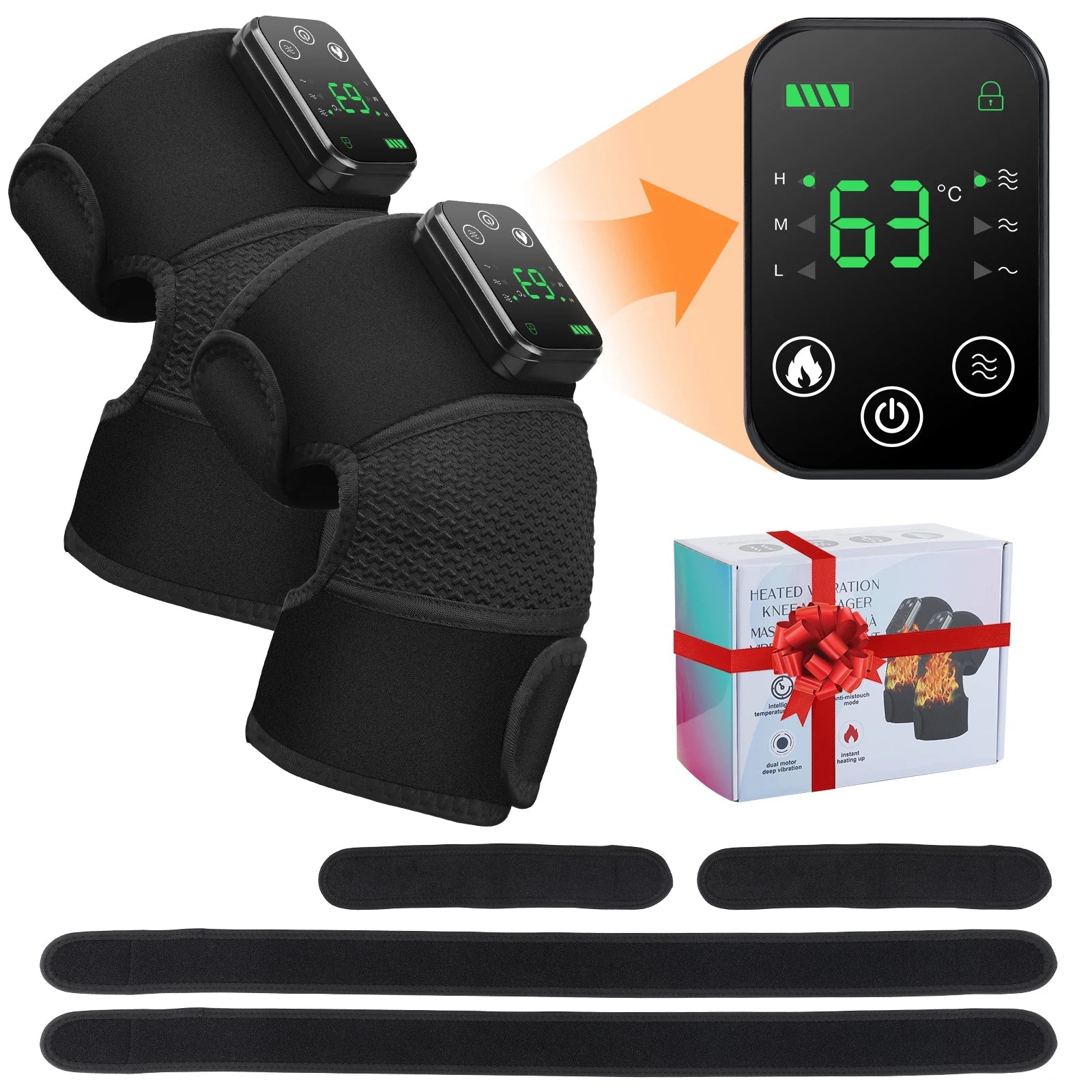 Thermal Knee Massager 3 in 1 Shoulder Knee Elbow Heating Massage Support Brace Rechargeable Vibration Pad Machine Muscle Relax Ai-TechWorld 