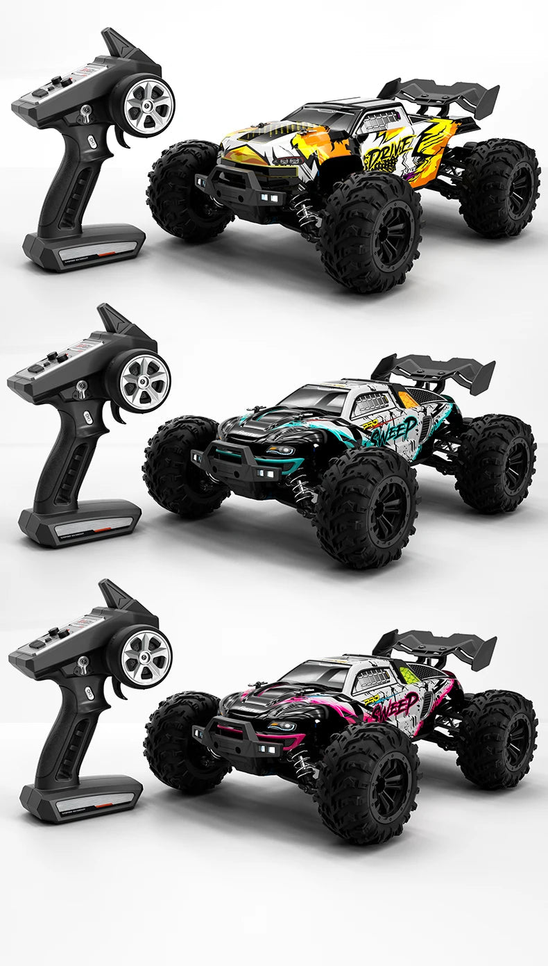 Teeggi 16101 /16102 PRO 1:16 High Speed RC Car With LED Light Drift 70KM/H 4WD RC Off-Road Car Monster Truck Toy For Kid Gifts Ai-TechWorld 