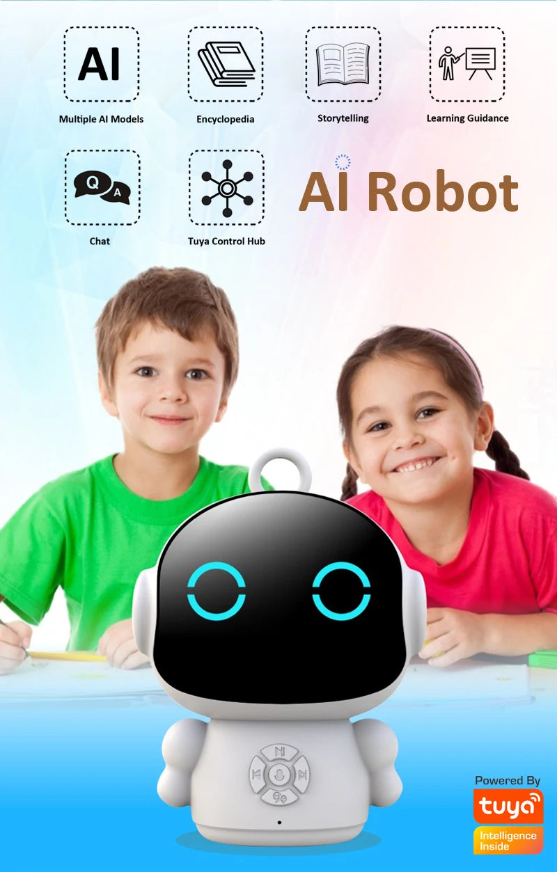 Tuya Smart AI Robot WiFi Early Education Toys for Children Speech Recognition & Voice Interactive Educational Learning Machine Ai-TechWorld 
