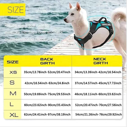 Service Dog Harness, Reflective Dog Vest Harness with 5 PCS Patches, Adjustable Soft Oxford Pet Harness, Inner Layer Mesh, Easy Ai-TechWorld 