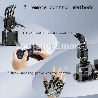 STEM For Arduino STM32 Bionic Robot Palm Hand Manipulator Open Source Code 5 Hands Educational Kit with Ps2/Somatosensory Gloves Ai-TechWorld 