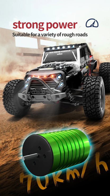 Teeggi 16101 /16102 PRO 1:16 High Speed RC Car With LED Light Drift 70KM/H 4WD RC Off-Road Car Monster Truck Toy For Kid Gifts Ai-TechWorld 