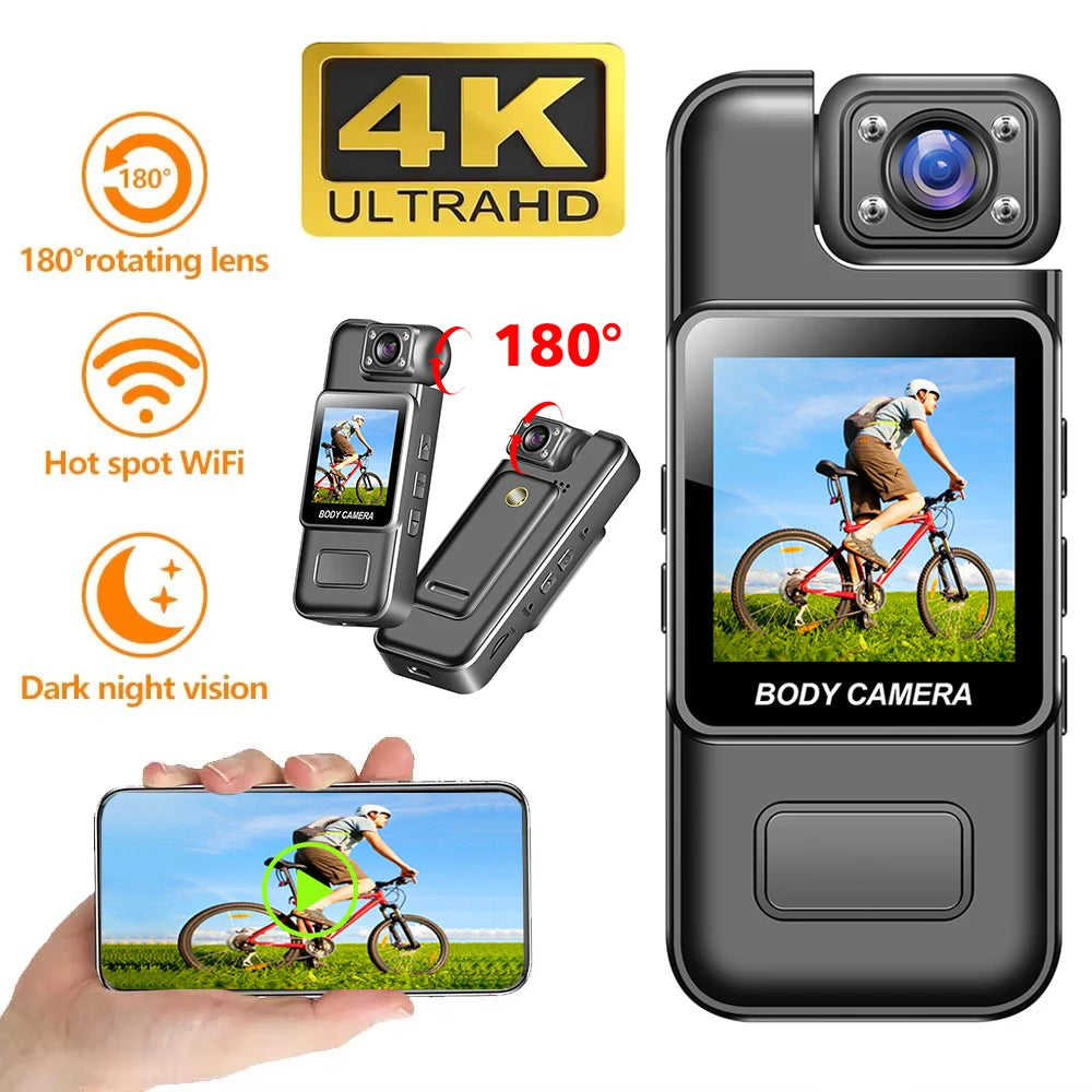 Mini Cam 4K 1080P Pocket Camcorder HD Cam 1.3" LCD Screen 270° Rotatable Wifi Mini Camera with Waterproof Case Motion Cameras Ai-TechWorld 