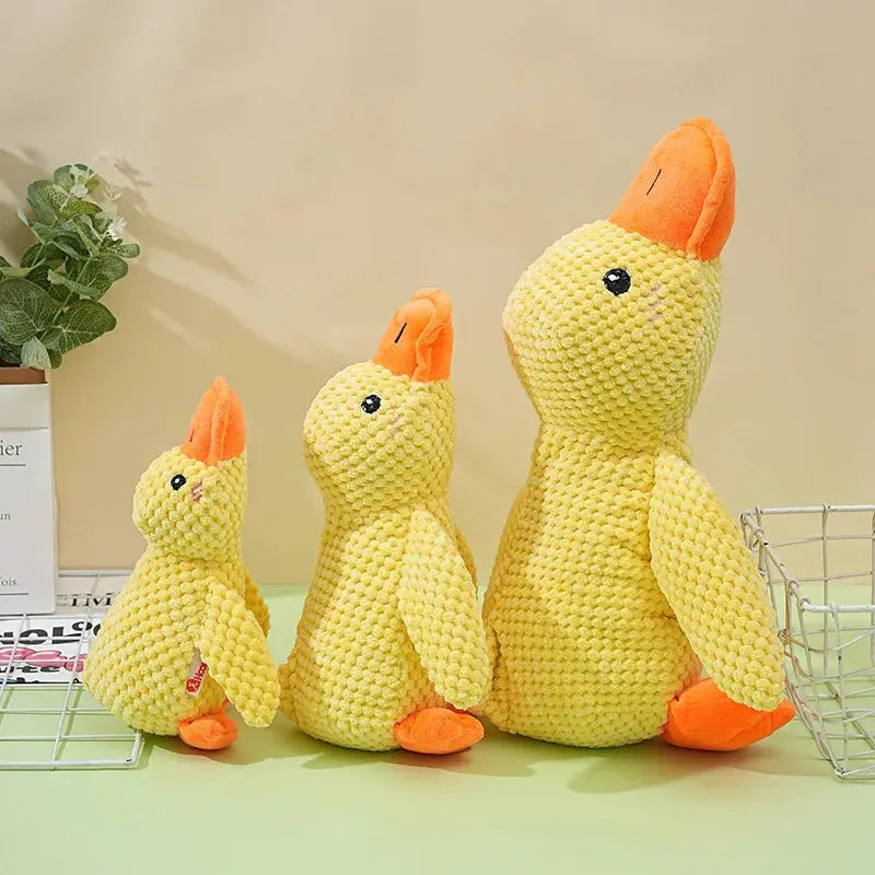 Plush Companion Sleeping Duck Dog Toys for Small Large Dogs Bite Resistant Teeth Grinding Sound Relief Duck Sound Toy Ai-TechWorld 