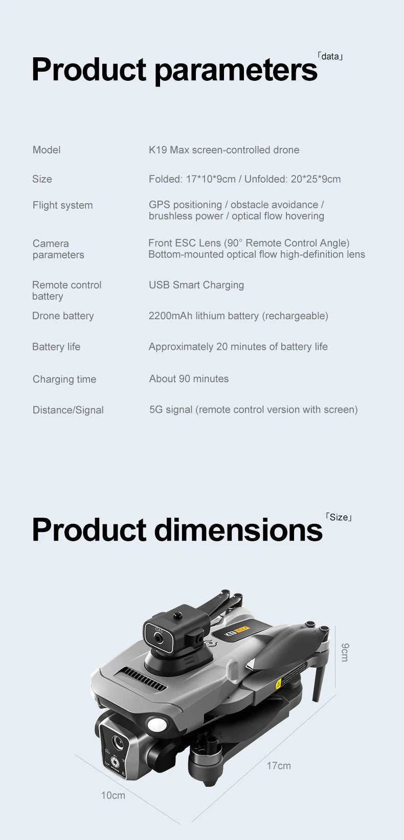 New K19 MAX GPS Drone Professional 8K Camera Aerial FPV Brush Avoiding Obstacle with Large Screen Remote Control Folding Drone Ai-TechWorld 