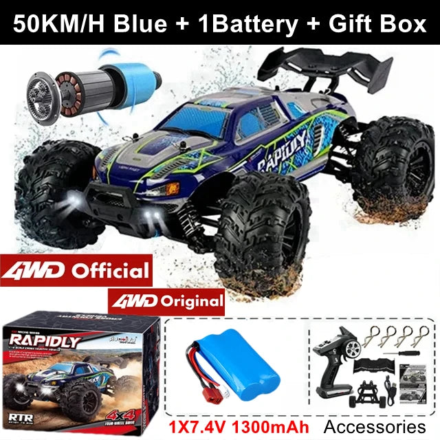 4WD Remote Control Car Off Road 4x4 RC High Speed Buggy Truck Super Brushless 50 or 80KM/H Fast Drift Racing Toy Kids Adults Ai-TechWorld 