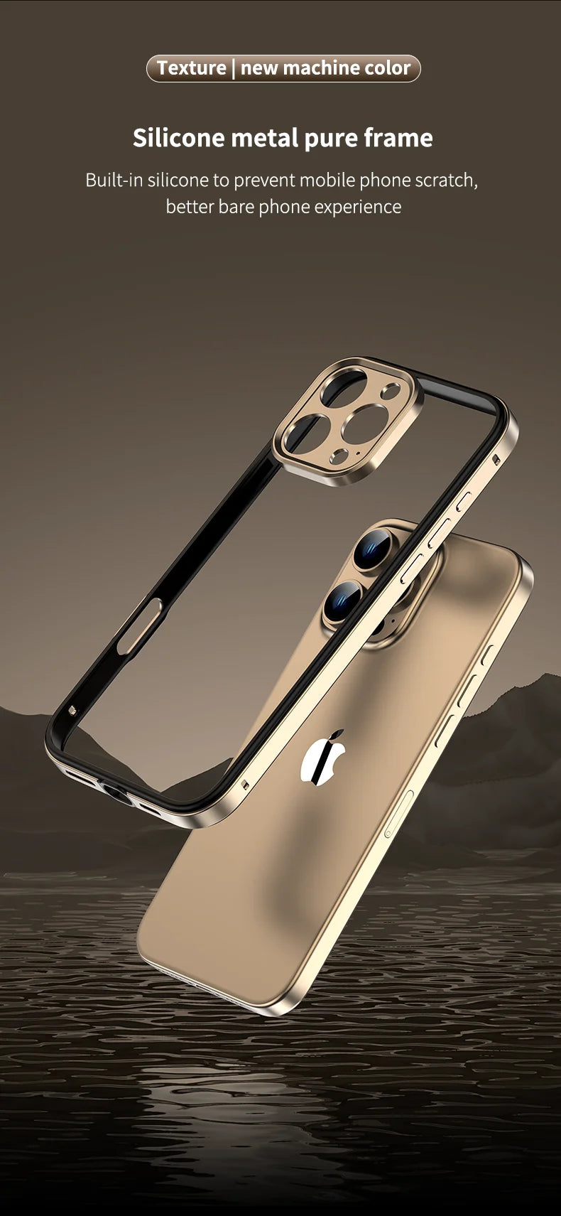 Camera Protection + Hybrid Silicone Frame Aluminum Metal Phone Case For iPhone 17 16 15 Pro Max 14 13 Better Heat Bumper Ai-TechWorld 