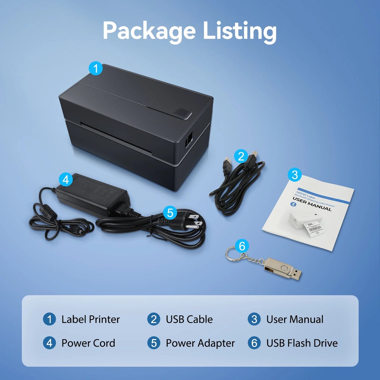 Thermal Label Printer Portable No Ink Required 300DPI 4x6 for Small Business WiFi Bluetooth USB High Speed Express Airway Bill Ai-TechWorld 