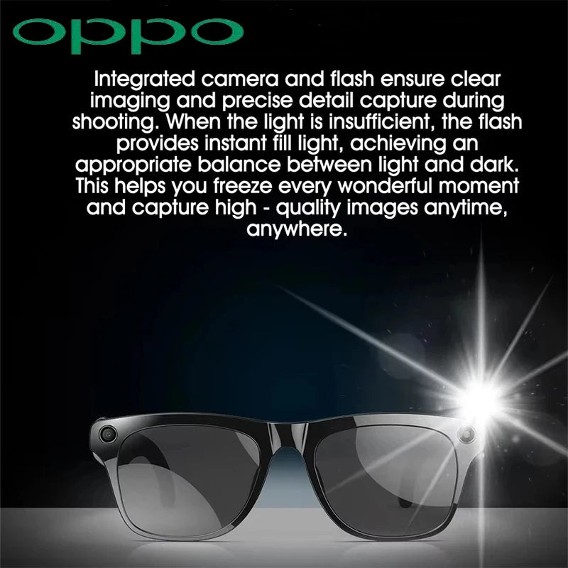 OPPO AI Smart Glasses Ultra Clear Camera Shootingand Recording Touch Sport Sunglasses Bluetooth Call Video Music Player Ai-TechWorld 