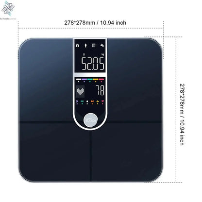 Scale for Body Weight, Smart Scale with 8-in-1 VA Display, High Precision Bathroom Digital Scale for Body Weight Heart Rate BMI Ai-TechWorld 