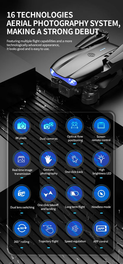 E99 Pro Drone Screen remote control Quadcopter Remote Four Axis Aircraft 8K HD Photography UAV Altitude Fixation Helicopter Toy Ai-TechWorld 