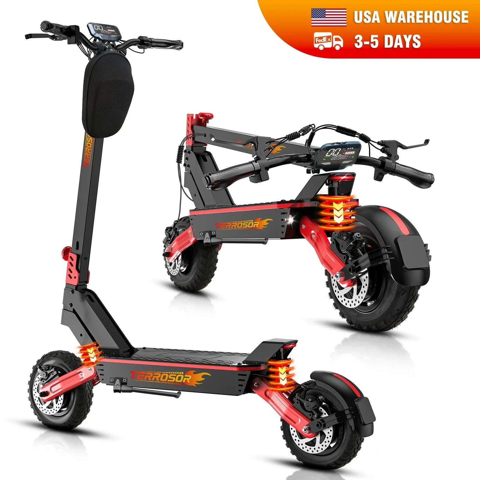 Electric Scooter for Adults, 1200WMotor Fast E Scooter, 11" Off-Road Tires, Up to 28 MPH Top Speed & 20 Miles Long Range, Dual B Ai-TechWorld 