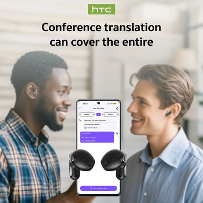 Translator HTC NE20 New Bluetooth 6.0 Wireless Headphones Translation Ai-TechWorld 