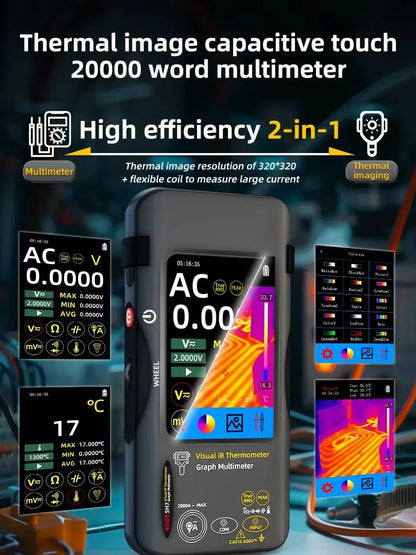 BSIDE SH7 Touch Thermal Imaging Multimeter with IR Camera,320*320 Resolution 20000 counts High Accuracy Voltage Test Pro Ai-TechWorld 