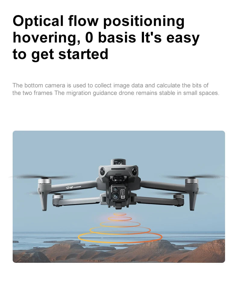 New D12 GPS Drone 3-Axis Gimbal With Touch Screen Profesional 8K HD Camera FPV Obstacle Avoidance Brushless Dron Toy for adult ﻿ Ai-TechWorld 