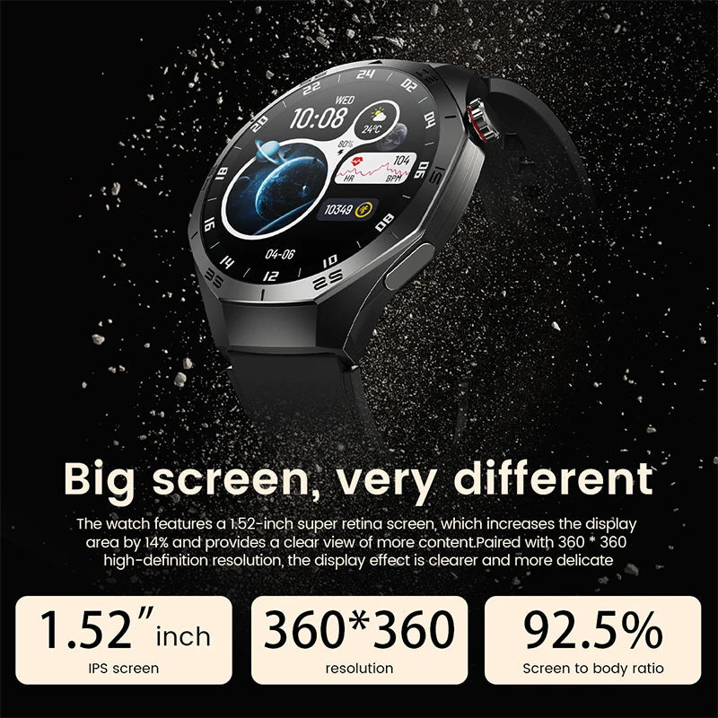 2025New For Android and ios Smart Watch Men AMOLED Screen GPS Motion trajectory Heart Rate Bluetooth Calls SmartWatch Waterproof Ai-TechWorld 