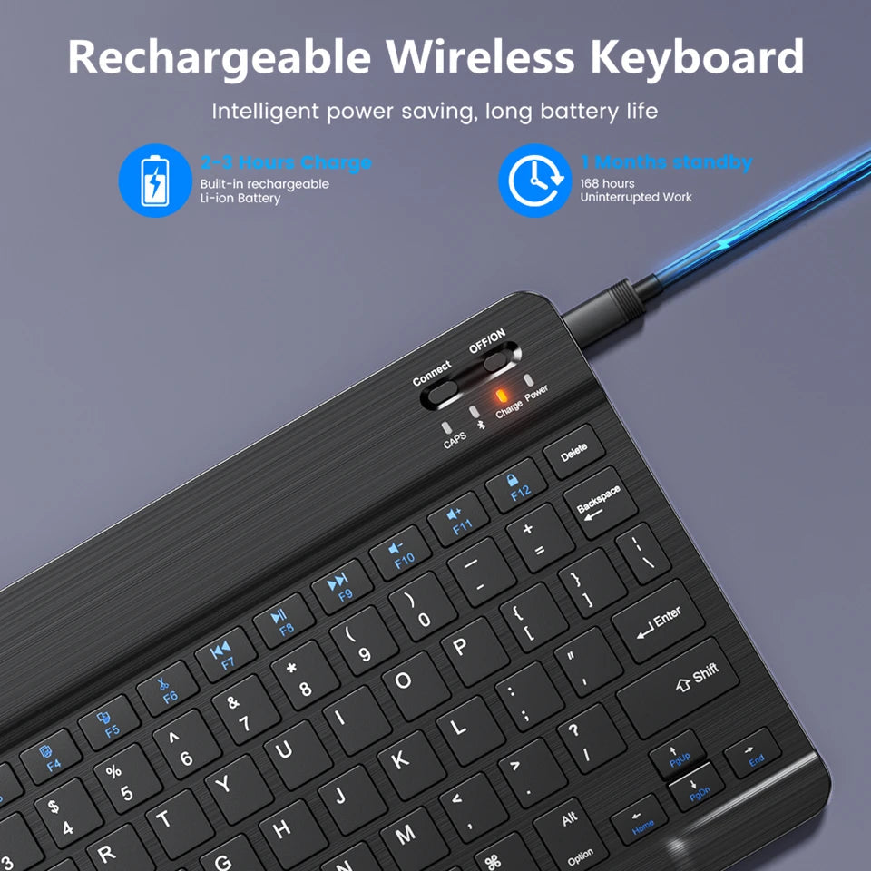 Mini Bluetooth Keyboard Wireless Keyboard Rechargeable For Phone Tablet Russian Spanish Keyboard For Android ios Windows Ai-TechWorld   ai-techworld