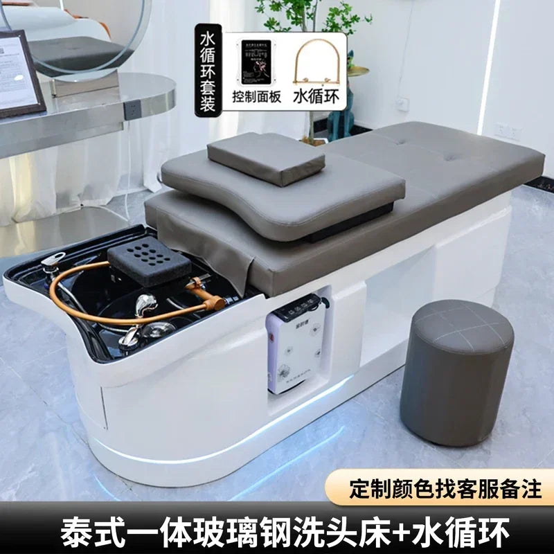 Spa Massage Shampoo Bed for Hair Salon, Commercial Use, Hairdressing Shaving Station, Water Circulation Basin, Beauty Furn, 2025 Ai-TechWorld 