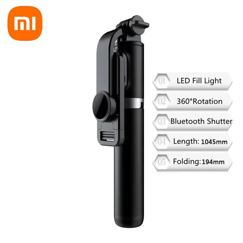 Selfie Stick With Wireless Bluetooth LED Fill Light Extended Tripod Ai-TechWorld 