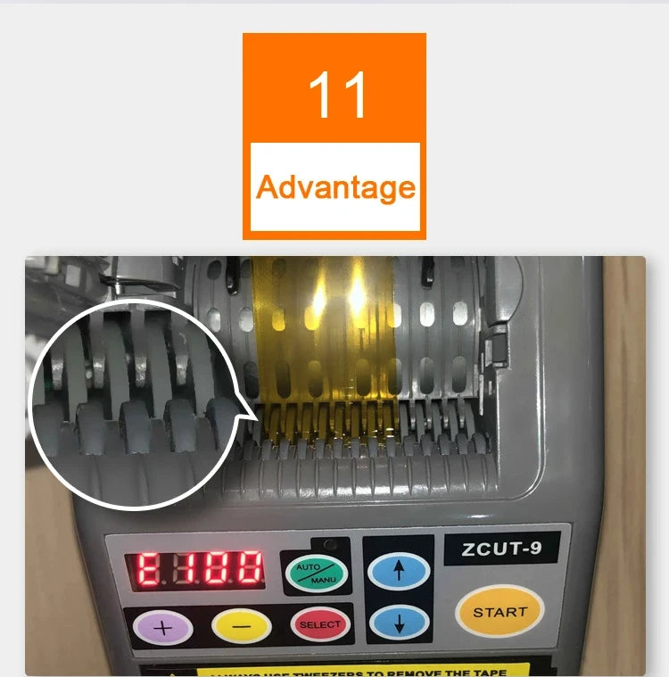ZCUT-9 Automatic Adhesive Tape Machine Auto 6-60mm Tape Cutter Packaging Cutting Machine Electric 110V 220V Tools for Factory Ai-TechWorld 