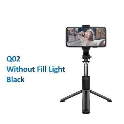 Selfie Stick With Wireless Bluetooth LED Fill Light Extended Tripod Ai-TechWorld 