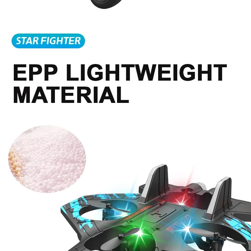 2.4G remote control fighter electric foam glider stunt tumbling UAV hovering helicopter with LED colorful lights aircraft model Ai-TechWorld 