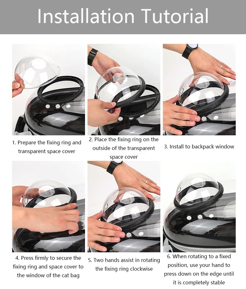 Pet Cat Carrying Bag Space Pet Backpacks Breathable Portable Transparent Backpack Puppy Dog Transport Carrier Space Capsule Bags Ai-TechWorld 