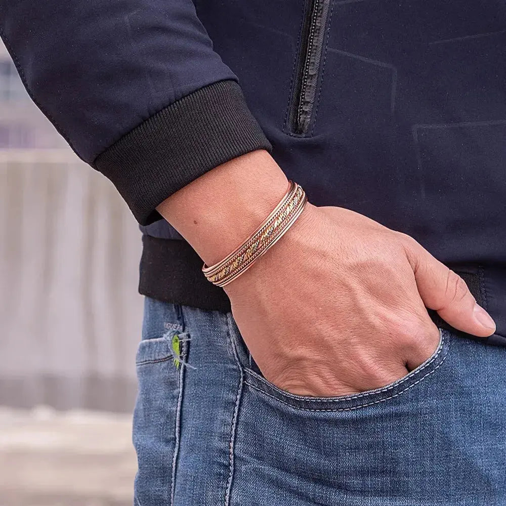 ARADOO Copper Bracelets for Women 99% Pure Copper Handwoven Bracelet Cuff Bangle Ai-TechWorld 