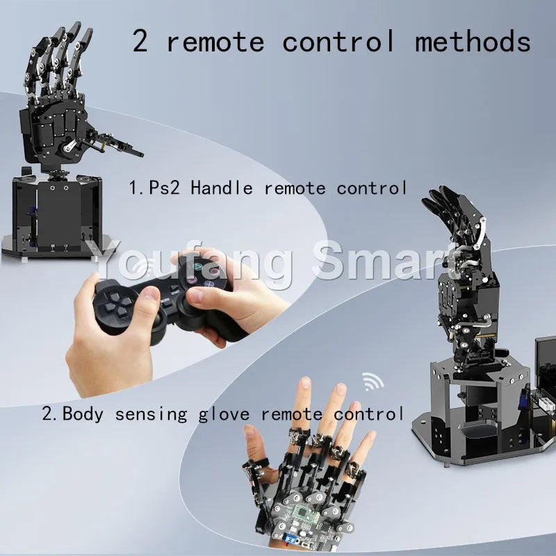 STEM For Arduino STM32 Bionic Robot Palm Hand Manipulator Open Source Code 5 Hands Educational Kit with Ps2/Somatosensory Gloves Ai-TechWorld 
