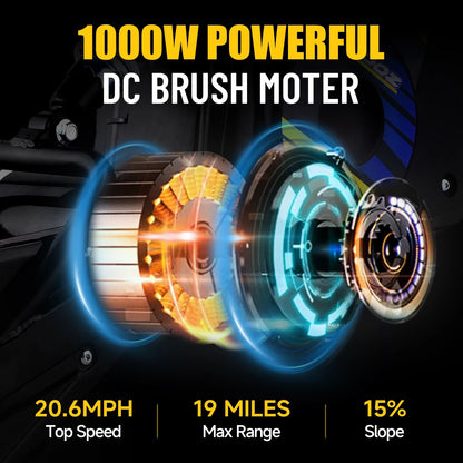 KOOZ HP112E PRO 36V 1000W Electric Motorcycle for Kids, Electric Dirt Bike Up to 20.6 MPH & 19 Miles Long-Range,UL 2849. Ai-TechWorld 