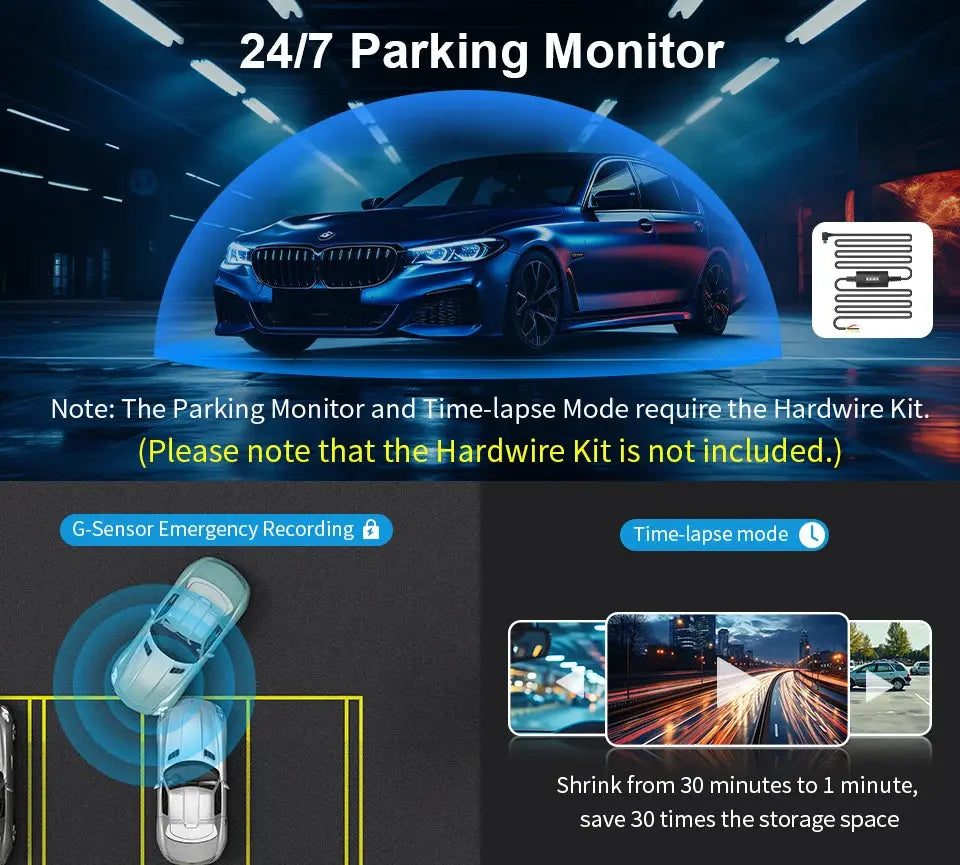 2K Dash Camera For Cars DVR KAWA Dash Cam MINI 3 Video Recorder Emergency Voice Control Night Vision WiFi APP Monitor Dashcam Ai-TechWorld 