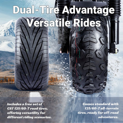 10000W Off-road Electric Scooter Dual Motors 14 Inch Off-Road Tyres 72V-40AH Panasonic Battery Speed 120KM/H elektro scooter Ai-TechWorld 