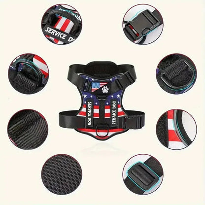 Dog Harness And Leash Set, Escape Proof No Pull Dog Vest Harness With Reflective Dog Walking Traction Rope Ai-TechWorld 