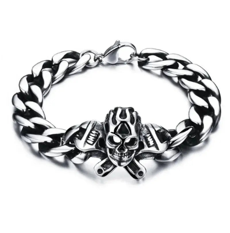 Lion head animal bracelet for men stainless steel braided chain wristband bracelet fashion hip hop jewelry Ai-TechWorld 