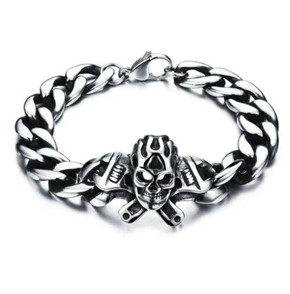Lion head animal bracelet for men stainless steel braided chain wristband bracelet fashion hip hop jewelry Ai-TechWorld 