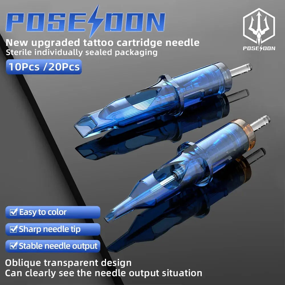 Tattoo Kit POSEIDON Hot New Tattoo Pen Kit For Permanent Makeup Tattoo Machine Kit Black Wired Tattoo Power Supply Tattoo Gun Ki Ai-TechWorld 