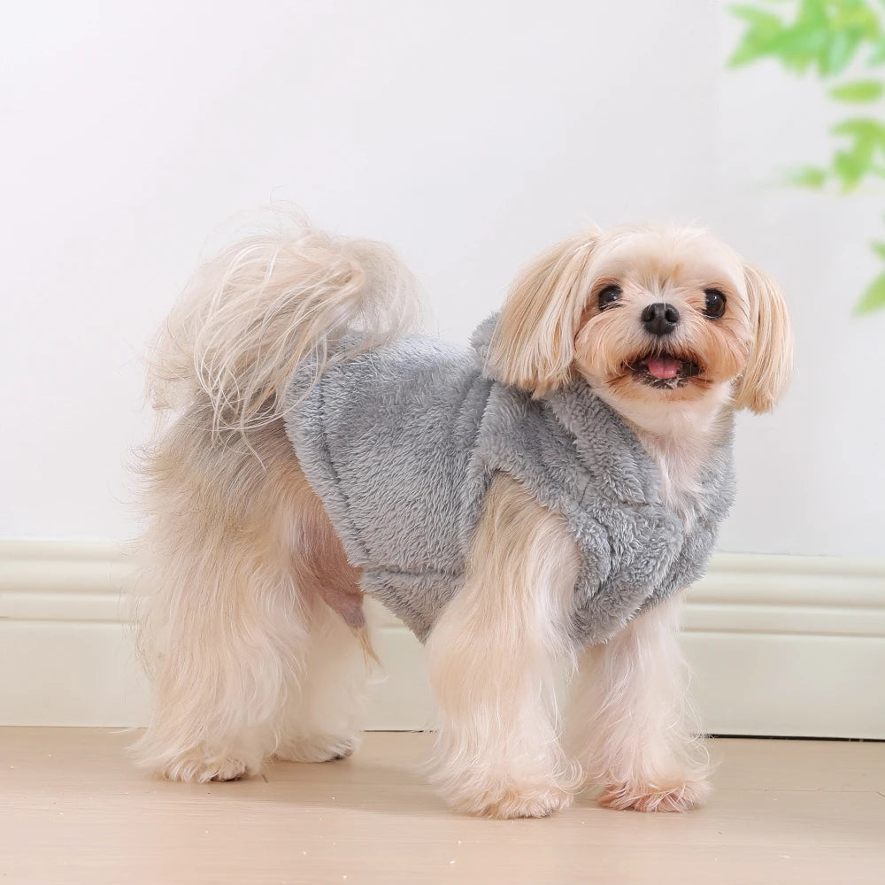 Soft Fleece Pet Dog Clothes Cute Hoodie Coat For Small Medium Dogs Cats Autumn Winter Puppy Hooded Jacket Sweater Pug Apparel Ai-TechWorld 
