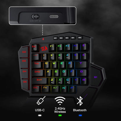 Redragon K585 PRO Wireless One-Handed Mechanical Keyboard 42 Keys 3-Mode RGB 7 Onboard Macro Keys Detachable Wrist Support Ai-TechWorld   ai-techworld